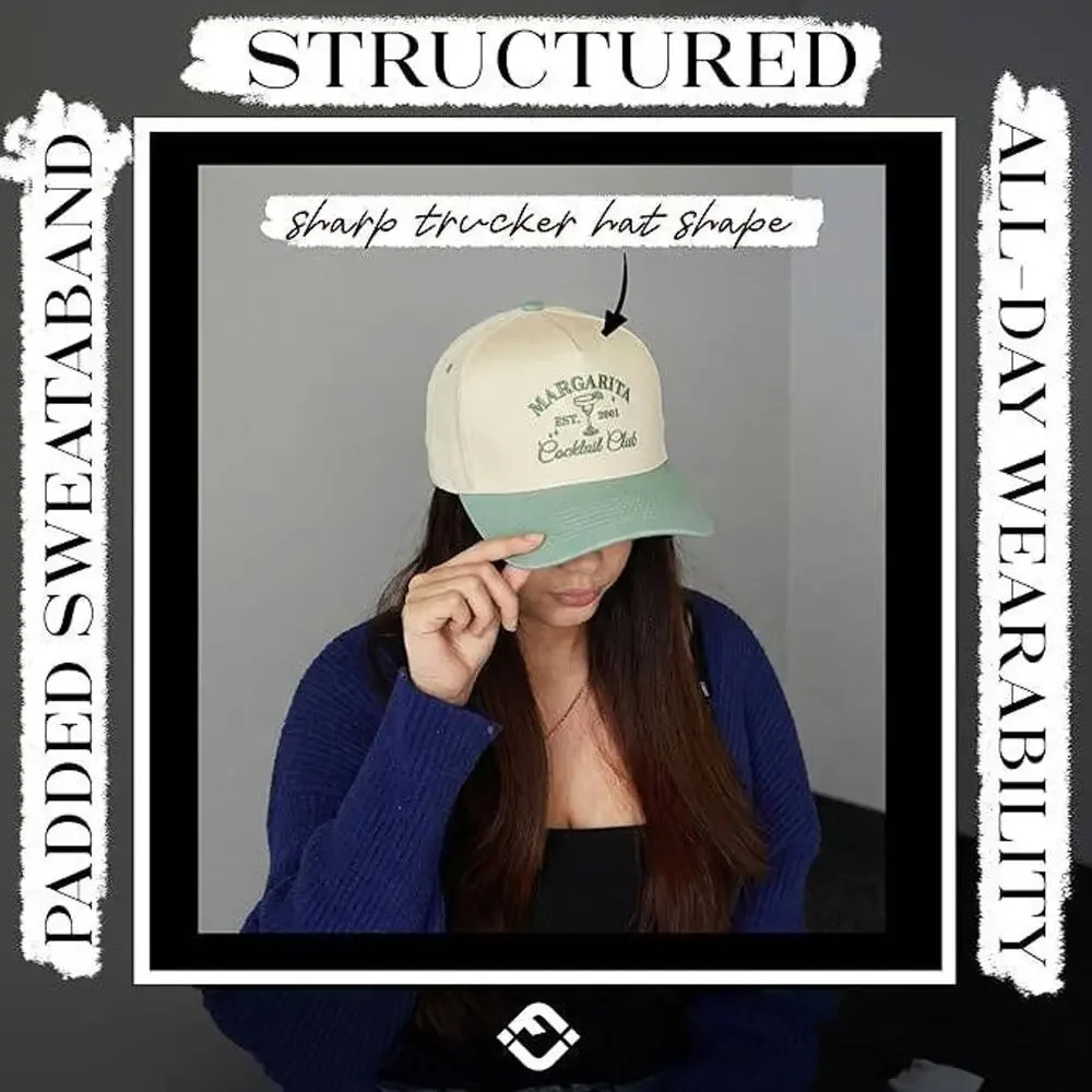 Vintage Snapback Hat - Margarita Cocktail Club - Sage